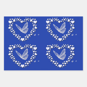 Vintages Schmetterlingsverpackungspapier Set 3 Geschenkpapier Set