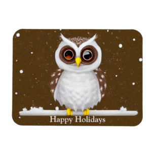 Vintages Schneeauwl Holiday Magnet