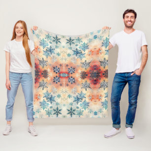 Vintages Schneeflockenmuster - Fleece Blankon