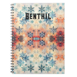 Vintages Schneeflockenmuster - Notebook Notizblock