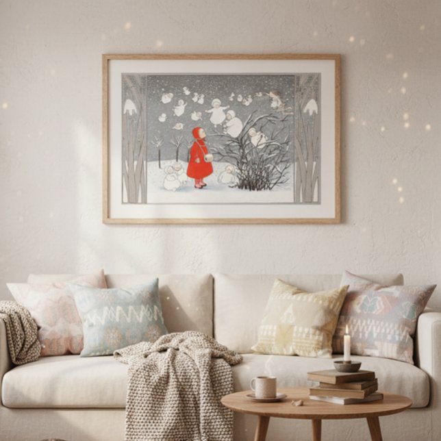 Vintages Schneekind und Engel Kinderzimmer Poster (Von Creator hochgeladen)