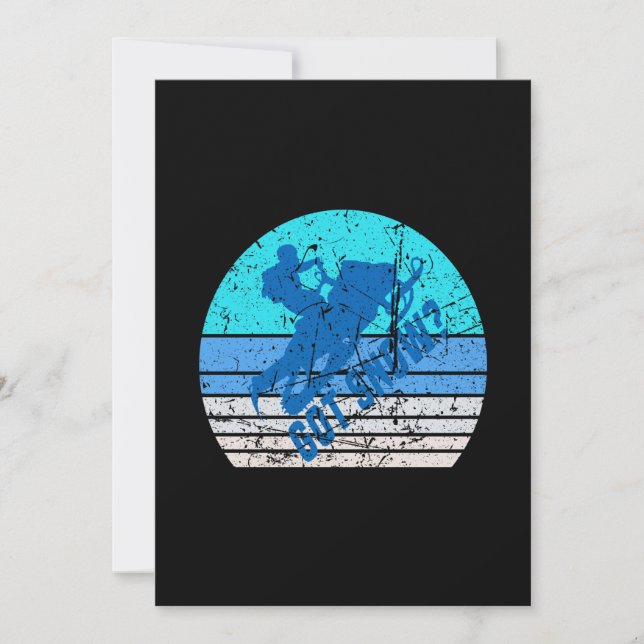 Vintages Schneemobil Einladung (Vorderseite)