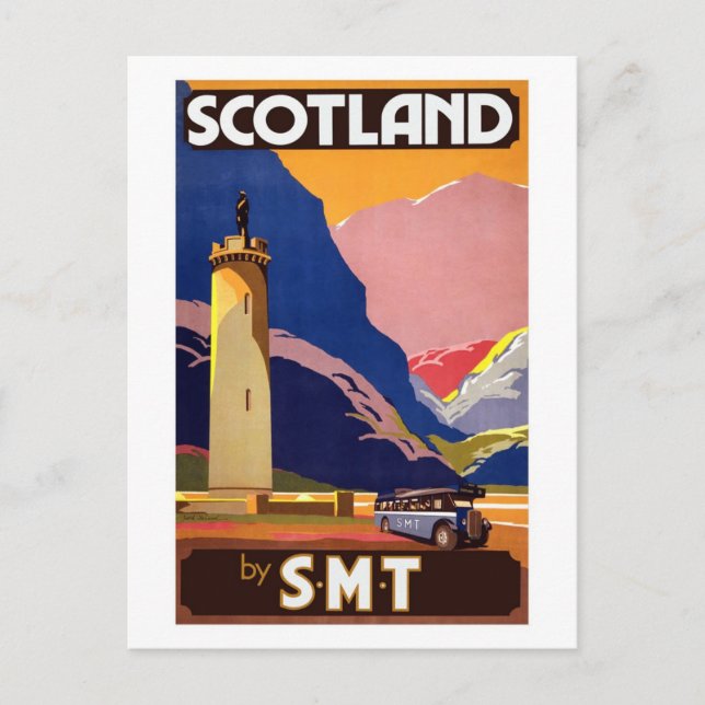 Vintages Schottland Postkarte (Vorderseite)