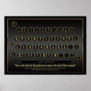 VINTAGES SCHREIBMASCHINEN-TASTATUR-PLAKAT POSTER