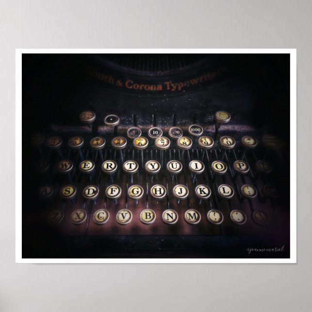 Vintages Schreibmaschinenposter Poster (Vorne)