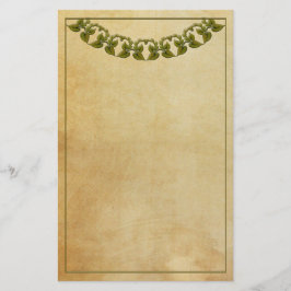 Vintages Schreibpapier mit Grüngarland Briefpapier