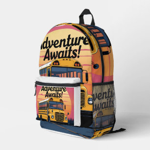 Vintages Schulbusdesign Bedruckter Rucksack