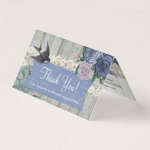 Vintages Schwalbenbier Cobalt Shabby Danke Karte