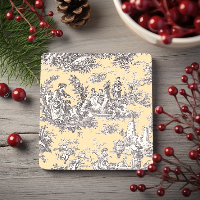 Vintages, schwarz-gelbes Jouilmuster Steinuntersetzer (Von Creator hochgeladen)