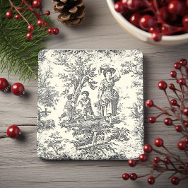 Vintages Schwarz-Kids-Toile de jouded Steinuntersetzer