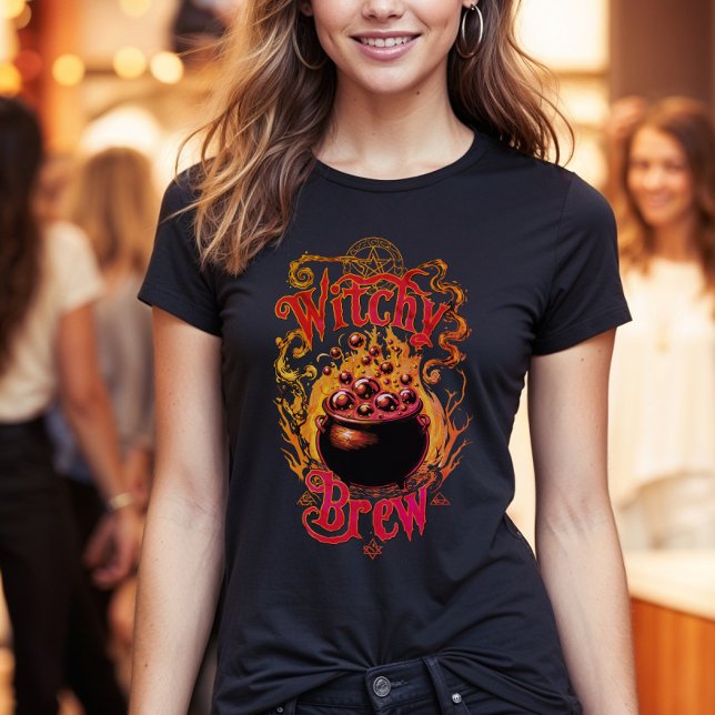 Vintages Schwarz-Orange-Hexenbrauenkostüm T-Shirt (Von Creator hochgeladen)