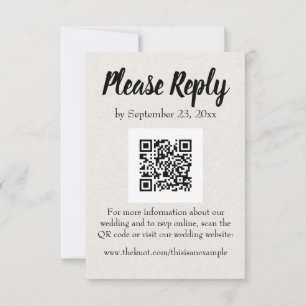 Vintages Schwarzes Buch QR Code UAwg RSVP Karte