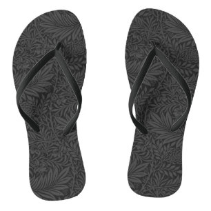 Vintages Schwarzes Floral Larkspur Botanisches Mus Flip Flops