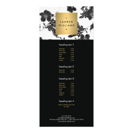 Vintages Schwarzes Flurmuster Werbekarte