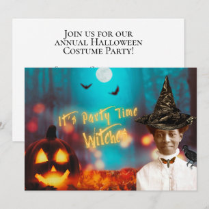 Vintages Schwarzes Halloween-Party Einladung