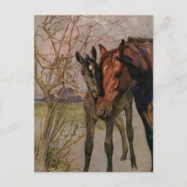 Vintages Schwarzes Schönheitspferd "Meine Mutter u Postkarte