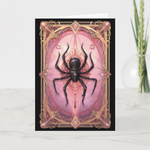 Vintages Schwarzes Widow-Spieglein Halloween Feiertagskarte