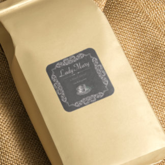 Vintages Schwarzteetikett Quadratischer Aufkleber