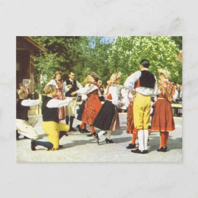 Vintages Schweden, traditionelles schwedisches Tan Postkarte (Vorderseite)
