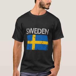 Vintages schwedisches Flaggengeschenk T-Shirt
