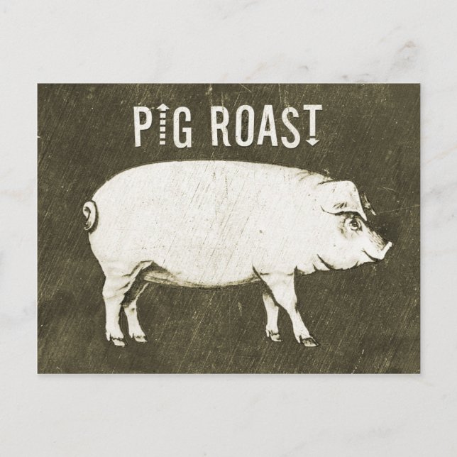 Vintages Schweinegrippe Postkarte Einladung V (Vorderseite)