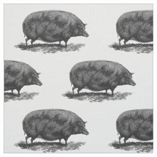 Vintages Schweinradierungsgewebe Stoff