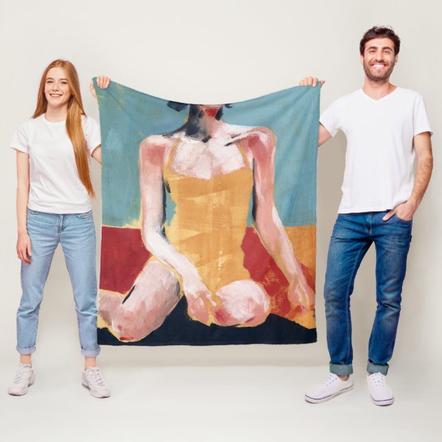 Vintages Schwimmen - Gelber Badeanzug Fleecedecke (Beispiel)