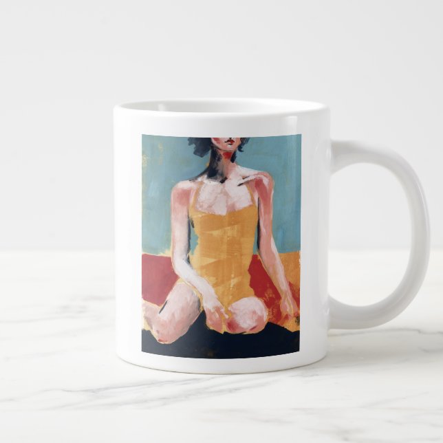 Vintages Schwimmen - Gelber Badeanzug Jumbo-Tasse (Rechts)