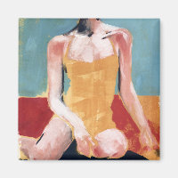 Vintages Schwimmen - Gelber Badeanzug