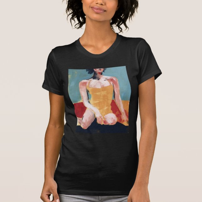 Vintages Schwimmen - Gelber Badeanzug T-Shirt (Vorderseite)