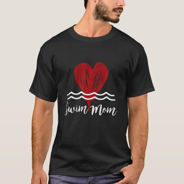 Vintages Schwimmen Mama Familienschwimmen T-Shirt (Vorderseite)