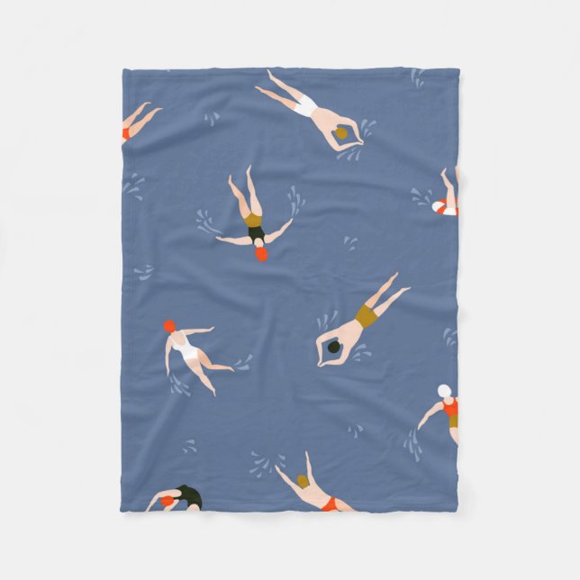 Vintages Schwimmmuster Fleecedecke (Vorderseite)