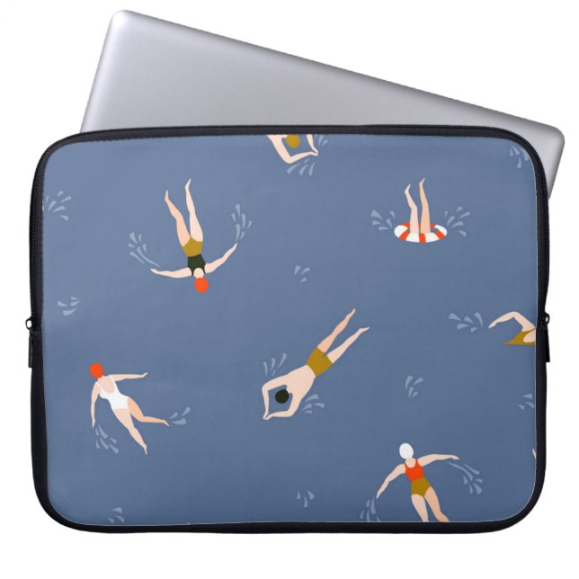 Vintages Schwimmmuster Laptopschutzhülle (Vorderseite)