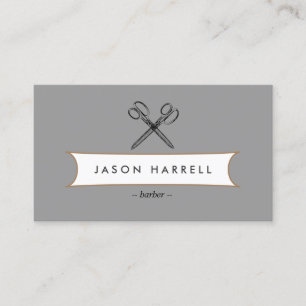 VINTAGES SCISSORS LOGO for Barber, Friseur Visitenkarte