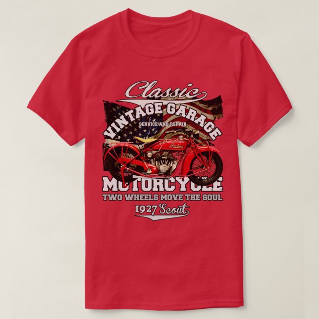 Vintages Scout-Motorrad 1927 T-Shirt (Design vorne)