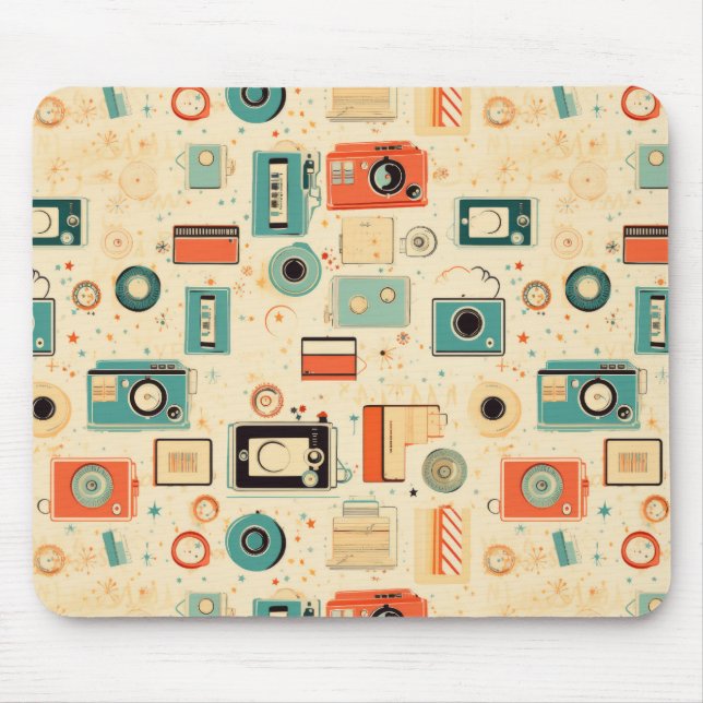 Vintages Scrapbook-Muster Mousepad (Vorne)