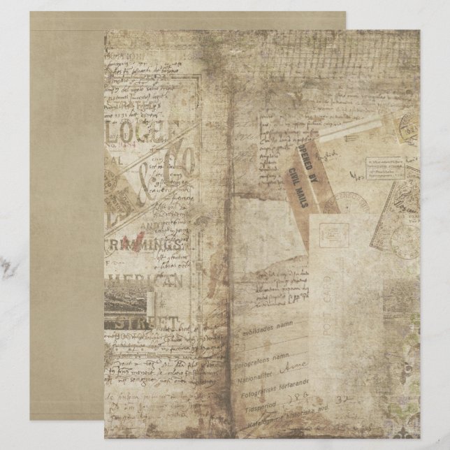 Vintages Scrapbook Paper Craft Paper for Journalin (Vorne/Hinten)