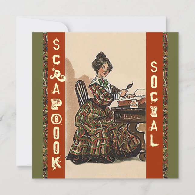 Vintages Scrapbooking Party Soziales Handwerk Einladung (Vorderseite)