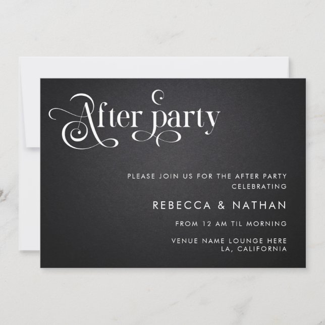 Vintages Script Boho Typografie Wedding After Part Einladung (Vorderseite)