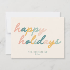 Vintages Script Pastel Happy Holidays Personalisie Feiertagskarte