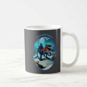 Vintages SCUBA Diver Tanzen mit Big Octopus URM Kaffeetasse