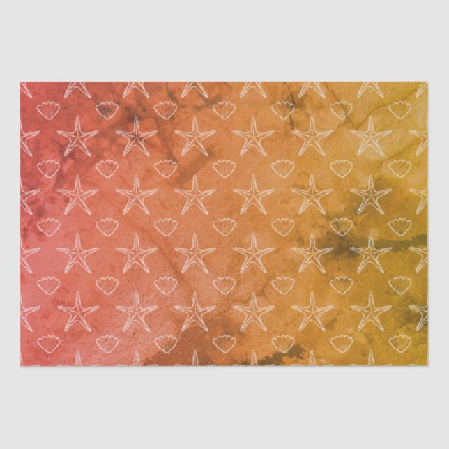 Vintages Seashell Sketch Muster Seidenpapier (Vorderseite)