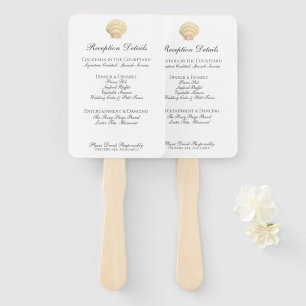 Vintages Seashell Wedding Menu Fächer