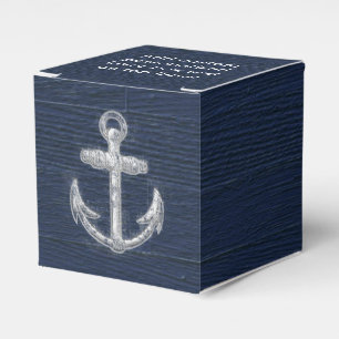 Vintages Seeanker-Marine-Blau/Weiß Geschenkschachtel