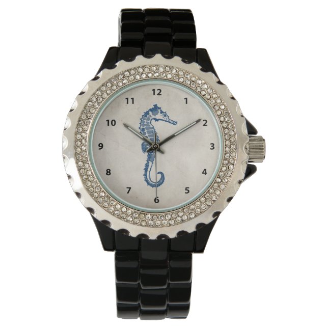 Vintages Seepferd Armbanduhr (Vorderseite)