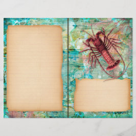 Vintages Seepferd und Lobster-Journal