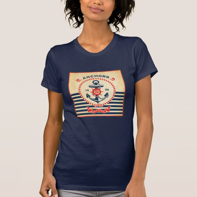 Vintages Seeplakat T-Shirt (Vorderseite)