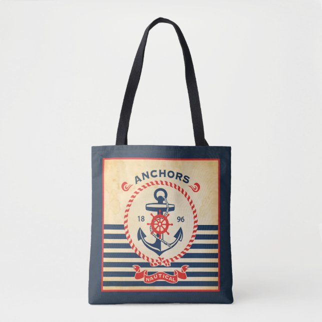 Vintages Seeplakat Tasche (Vorderseite)