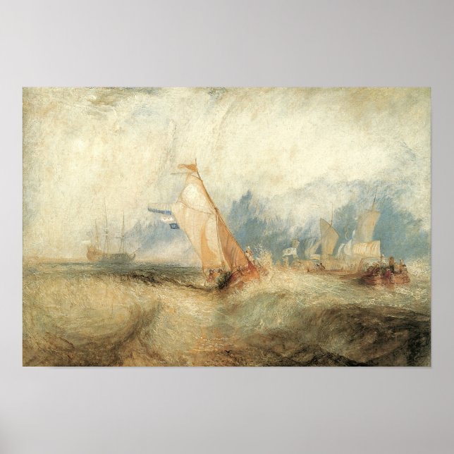 Vintages Seeschiff Seascape von Joseph Turner Poster (Vorne)