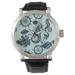 Vintages Seetier-Muster Armbanduhr